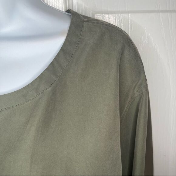 Kenneth Cole Toe Waist Vented Shirt Dress Olive Green XL - Picture 5 of 12